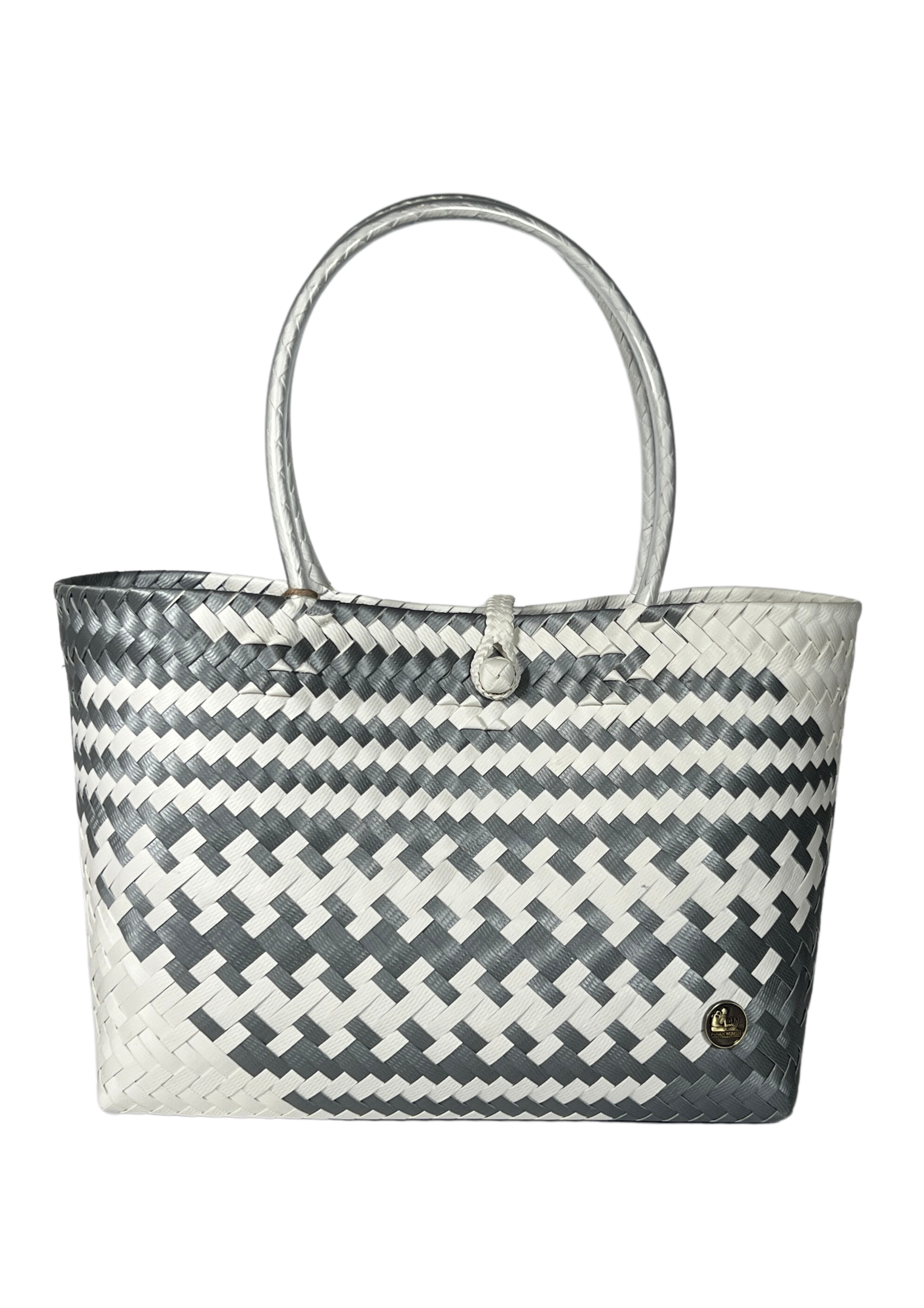White & Silver Patterned Bag