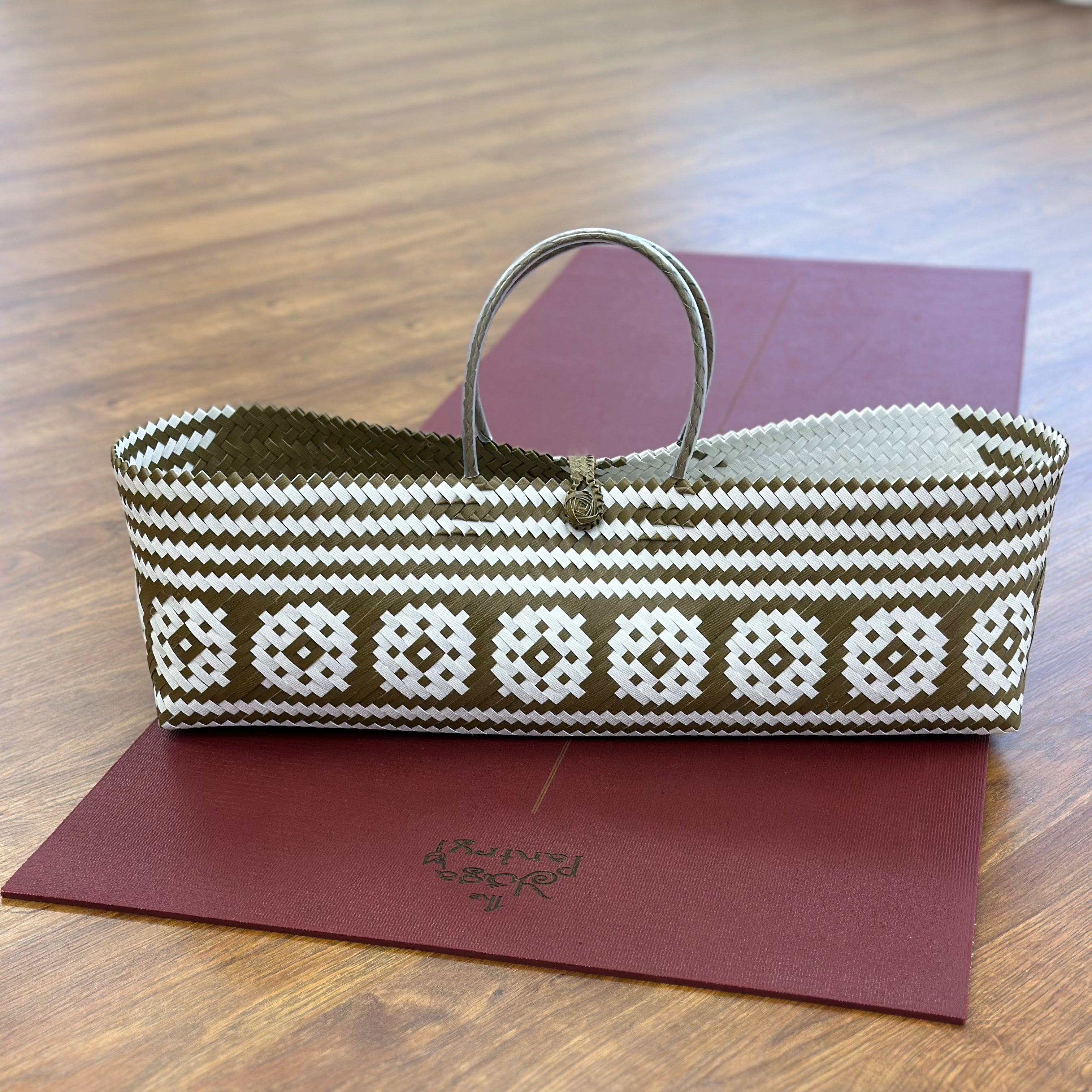 White and Olive Yoga bag