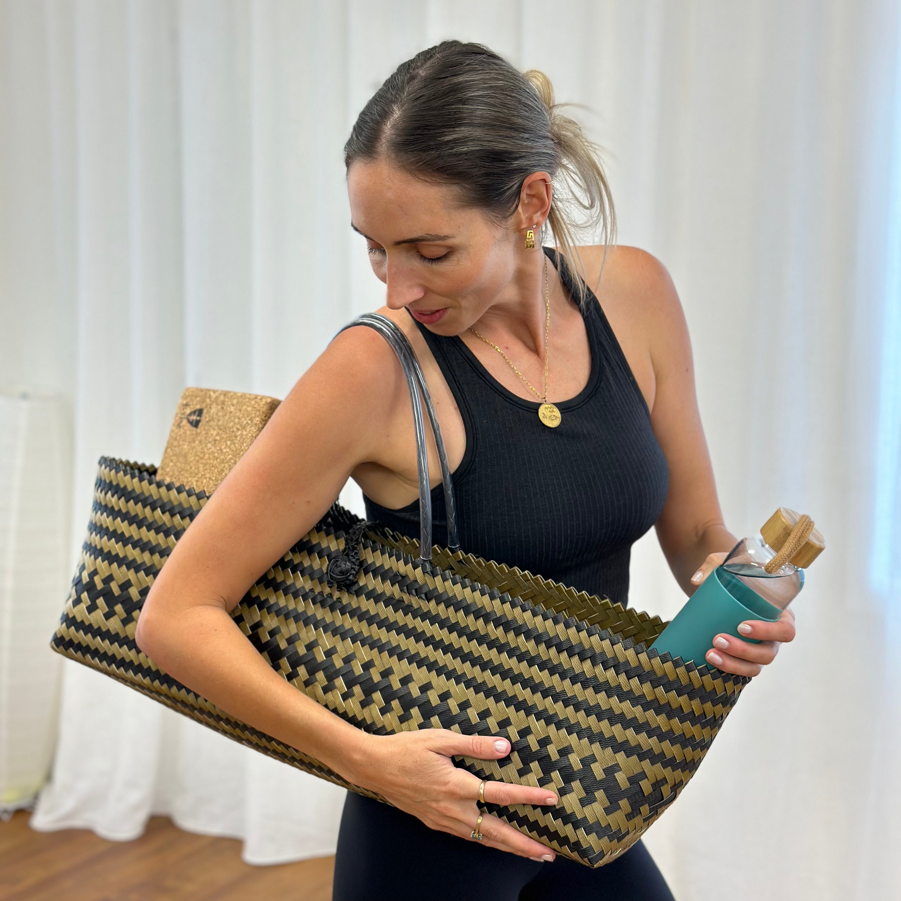 Black and Olive Yoga Bag
