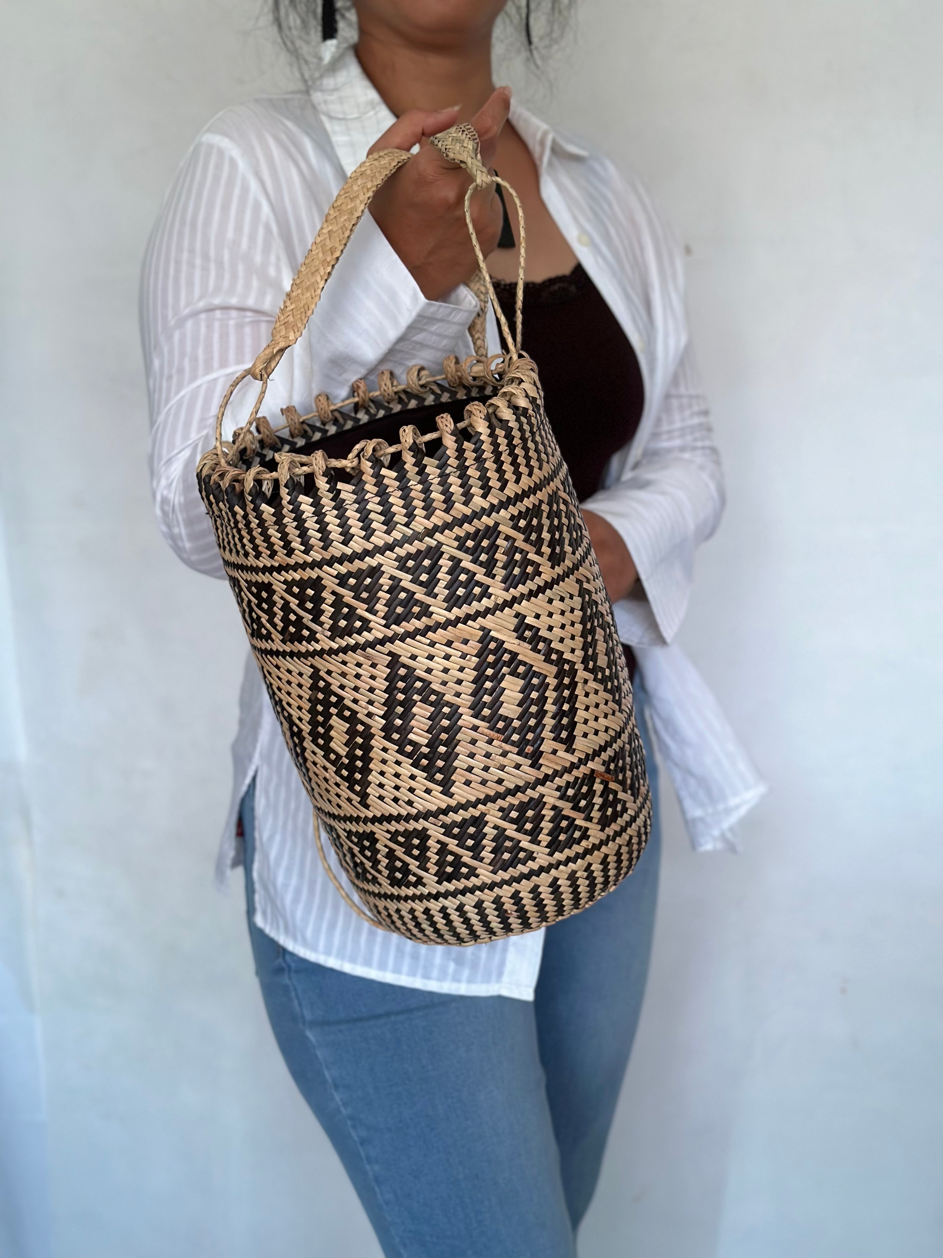 Rattan Shoulder Duffle Bag