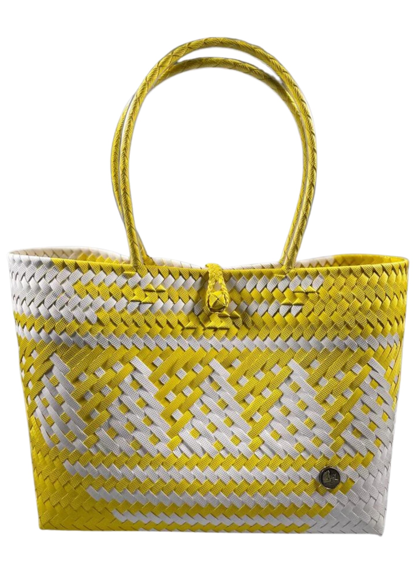 White & Yellow Patterned Bag