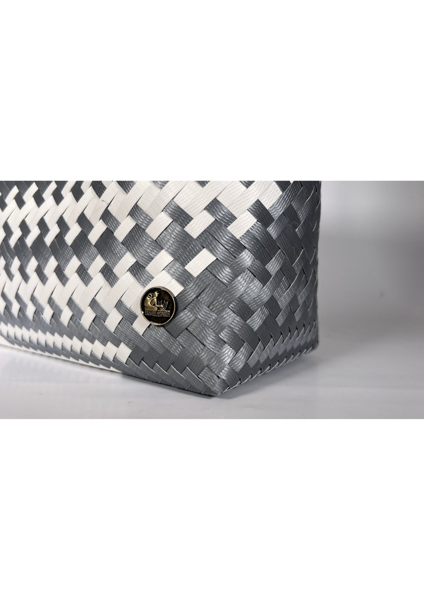 White & Silver Patterned Bag